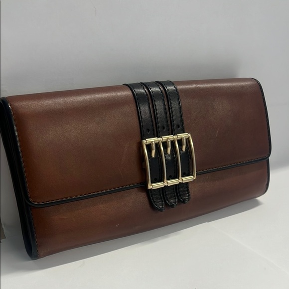 Bally of Switzerland Large Brown Black Leather Clutch Wallet - Picture 1 of 12